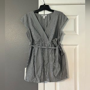 Motherhood Maternity Black & White Gingham Blouse